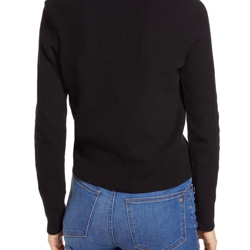 NWT Madewell Elwood Knot Front Top black long sleeve XXL 18 - Picture 2 of 7